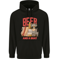 Beer and a Brat Funny Dog Alcohol Hotdog Mens 80% Cotton Hoodie Black