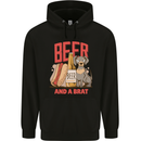 Beer and a Brat Funny Dog Alcohol Hotdog Mens 80% Cotton Hoodie Black