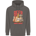 Beer and a Brat Funny Dog Alcohol Hotdog Mens 80% Cotton Hoodie Charcoal