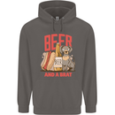 Beer and a Brat Funny Dog Alcohol Hotdog Mens 80% Cotton Hoodie Charcoal