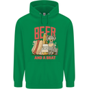 Beer and a Brat Funny Dog Alcohol Hotdog Mens 80% Cotton Hoodie Irish Green