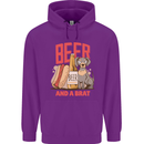 Beer and a Brat Funny Dog Alcohol Hotdog Mens 80% Cotton Hoodie Purple