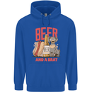 Beer and a Brat Funny Dog Alcohol Hotdog Mens 80% Cotton Hoodie Royal Blue