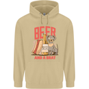 Beer and a Brat Funny Dog Alcohol Hotdog Mens 80% Cotton Hoodie Sand