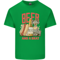 Beer and a Brat Funny Dog Alcohol Hotdog Mens Cotton T-Shirt Tee Top Irish Green