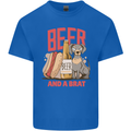 Beer and a Brat Funny Dog Alcohol Hotdog Mens Cotton T-Shirt Tee Top Royal Blue