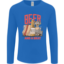 Beer and a Brat Funny Dog Alcohol Hotdog Mens Long Sleeve T-Shirt Royal Blue