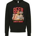 Beer and a Brat Funny Dog Alcohol Hotdog Mens Sweatshirt Jumper Black