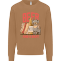 Beer and a Brat Funny Dog Alcohol Hotdog Mens Sweatshirt Jumper Caramel Latte