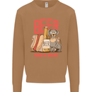 Beer and a Brat Funny Dog Alcohol Hotdog Mens Sweatshirt Jumper Caramel Latte