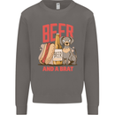 Beer and a Brat Funny Dog Alcohol Hotdog Mens Sweatshirt Jumper Charcoal