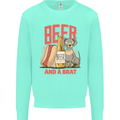 Beer and a Brat Funny Dog Alcohol Hotdog Mens Sweatshirt Jumper Peppermint