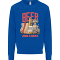 Beer and a Brat Funny Dog Alcohol Hotdog Mens Sweatshirt Jumper Royal Blue