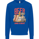 Beer and a Brat Funny Dog Alcohol Hotdog Mens Sweatshirt Jumper Royal Blue