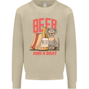 Beer and a Brat Funny Dog Alcohol Hotdog Mens Sweatshirt Jumper Sand