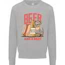 Beer and a Brat Funny Dog Alcohol Hotdog Mens Sweatshirt Jumper Sports Grey