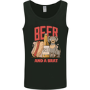 Beer and a Brat Funny Dog Alcohol Hotdog Mens Vest Tank Top Black