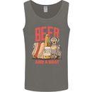Beer and a Brat Funny Dog Alcohol Hotdog Mens Vest Tank Top Charcoal
