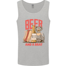 Beer and a Brat Funny Dog Alcohol Hotdog Mens Vest Tank Top Sports Grey