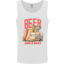 Beer and a Brat Funny Dog Alcohol Hotdog Mens Vest Tank Top White