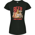 Beer and a Brat Funny Dog Alcohol Hotdog Womens Petite Cut T-Shirt Black