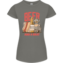 Beer and a Brat Funny Dog Alcohol Hotdog Womens Petite Cut T-Shirt Charcoal