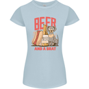 Beer and a Brat Funny Dog Alcohol Hotdog Womens Petite Cut T-Shirt Light Blue