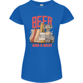Beer and a Brat Funny Dog Alcohol Hotdog Womens Petite Cut T-Shirt Royal Blue