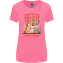 Beer and a Brat Funny Dog Alcohol Hotdog Womens Wider Cut T-Shirt Azalea