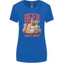 Beer and a Brat Funny Dog Alcohol Hotdog Womens Wider Cut T-Shirt Royal Blue