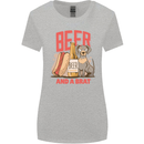 Beer and a Brat Funny Dog Alcohol Hotdog Womens Wider Cut T-Shirt Sports Grey