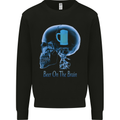 Beer on the Brain Funny Alcohol Larger BBQ Mens Sweatshirt Jumper Black