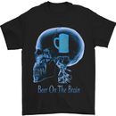 Beer on the Brain Funny Alcohol Larger BBQ Mens T-Shirt Cotton Gildan Black