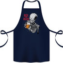 Beer or Death Skull Funny Alcohol Cotton Apron 100% Organic Navy Blue