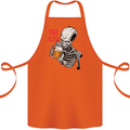 Beer or Death Skull Funny Alcohol Cotton Apron 100% Organic Orange