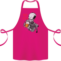 Beer or Death Skull Funny Alcohol Cotton Apron 100% Organic Pink