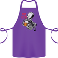 Beer or Death Skull Funny Alcohol Cotton Apron 100% Organic Purple