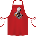 Beer or Death Skull Funny Alcohol Cotton Apron 100% Organic Red
