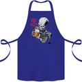 Beer or Death Skull Funny Alcohol Cotton Apron 100% Organic Royal Blue