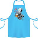 Beer or Death Skull Funny Alcohol Cotton Apron 100% Organic Turquoise
