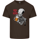 Beer or Death Skull Funny Alcohol Kids T-Shirt Childrens Chocolate