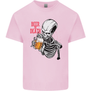 Beer or Death Skull Funny Alcohol Kids T-Shirt Childrens Light Pink