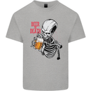 Beer or Death Skull Funny Alcohol Kids T-Shirt Childrens Sports Grey