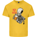 Beer or Death Skull Funny Alcohol Kids T-Shirt Childrens Yellow