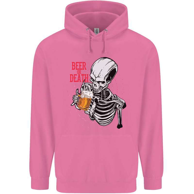 Beer or Death Skull Funny Alcohol Mens 80% Cotton Hoodie Azelea