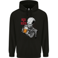 Beer or Death Skull Funny Alcohol Mens 80% Cotton Hoodie Black