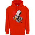 Beer or Death Skull Funny Alcohol Mens 80% Cotton Hoodie Bright Red