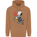Beer or Death Skull Funny Alcohol Mens 80% Cotton Hoodie Caramel Latte