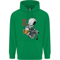 Beer or Death Skull Funny Alcohol Mens 80% Cotton Hoodie Irish Green