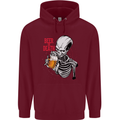 Beer or Death Skull Funny Alcohol Mens 80% Cotton Hoodie Maroon